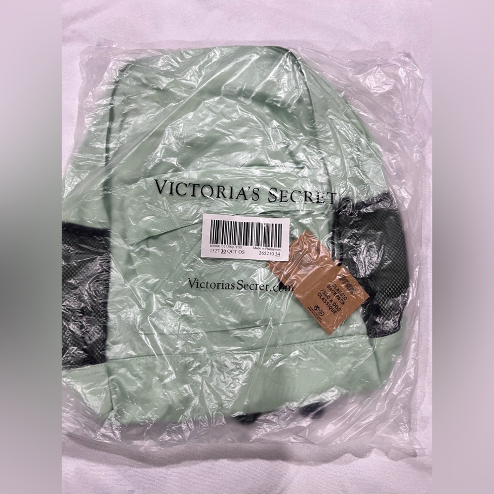 New NWT VS PINK Victoria Secret mint green classic backpack bag - Picture 1 of 6